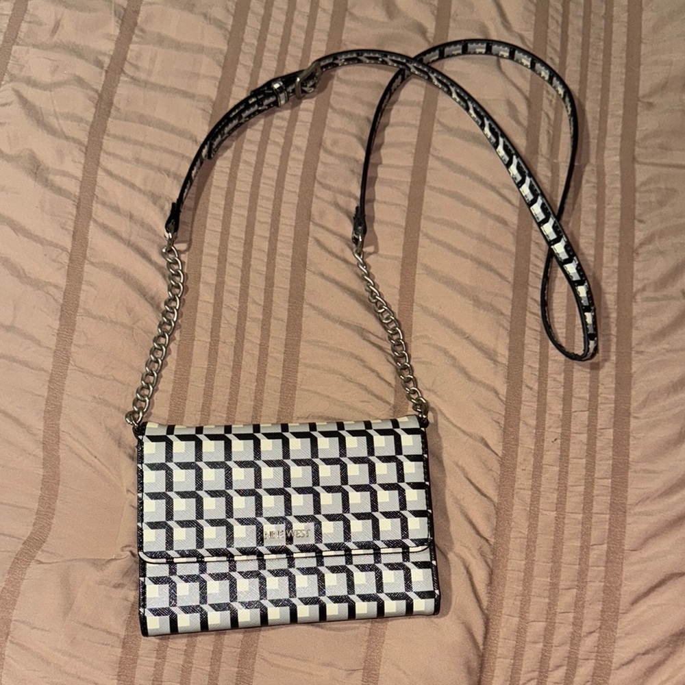 Nine West Black and White Crossbody Bag